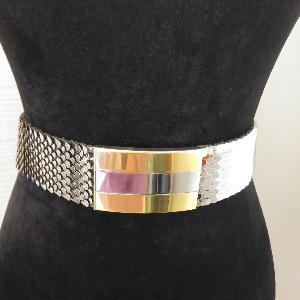 Belt gold and sliver tone buckle